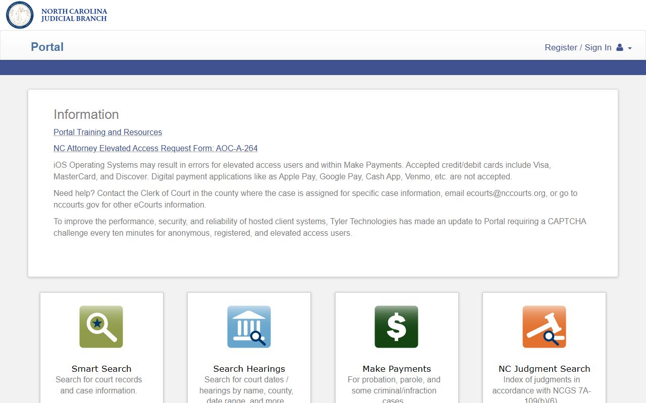 Warren County court records after jail arrest eCourts Portal screenshot